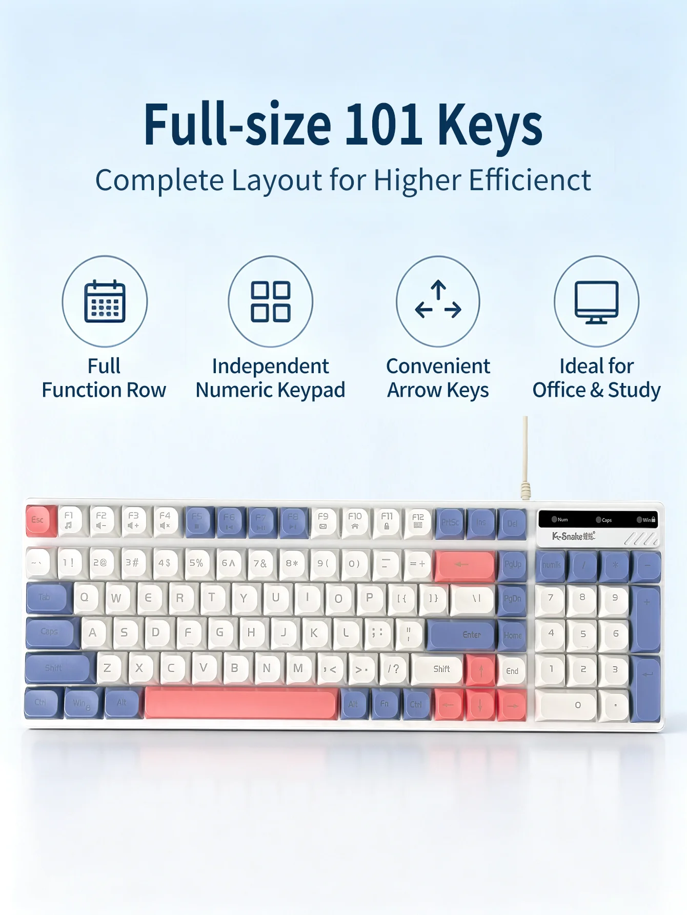 Teclado con cable de bloques d - Gaming Keyboard Non Mechanical reseña y precio