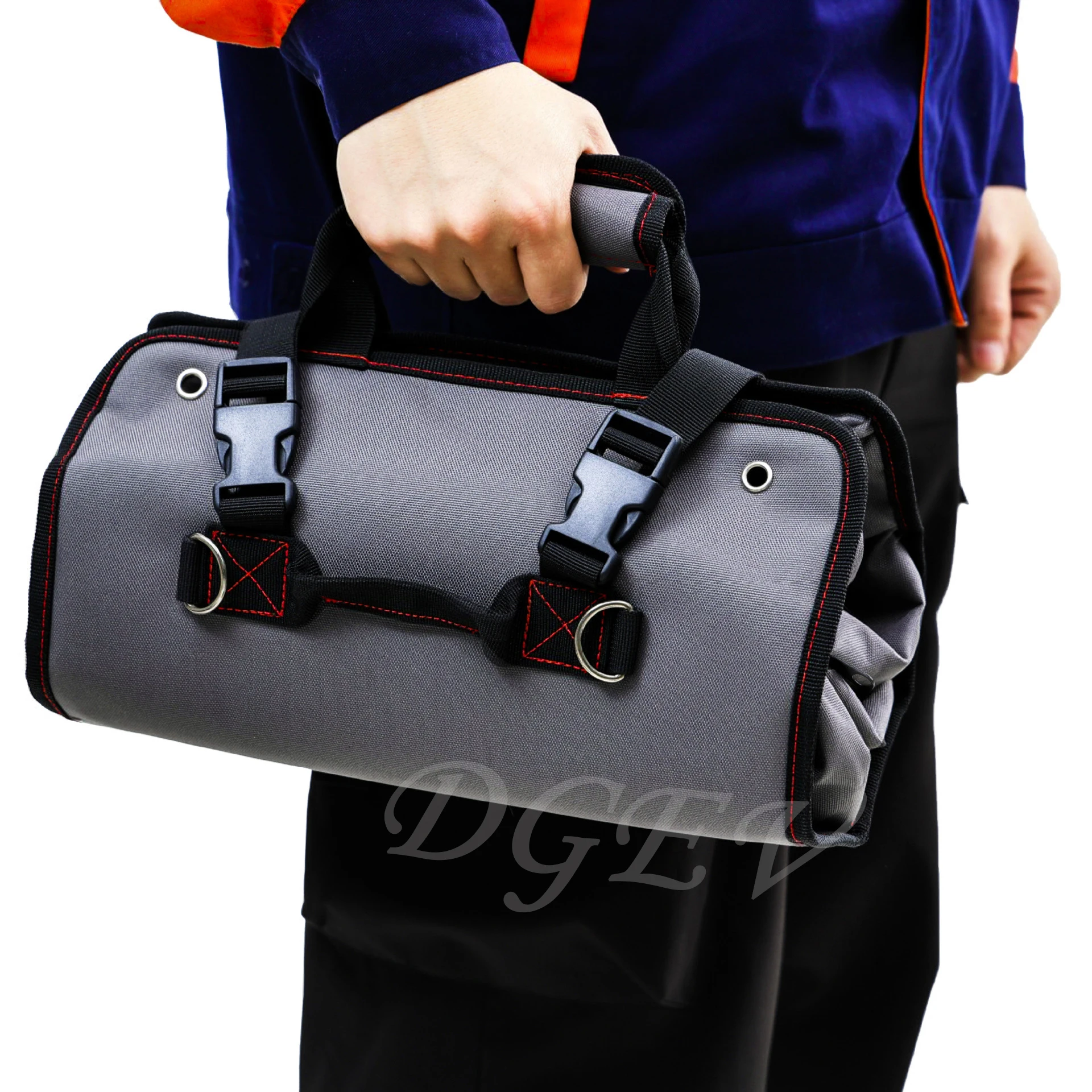 DGEV Multi-functional tool kit, high quality hardware tool kit, portable storage folding bag, suitable for electricians, mechani