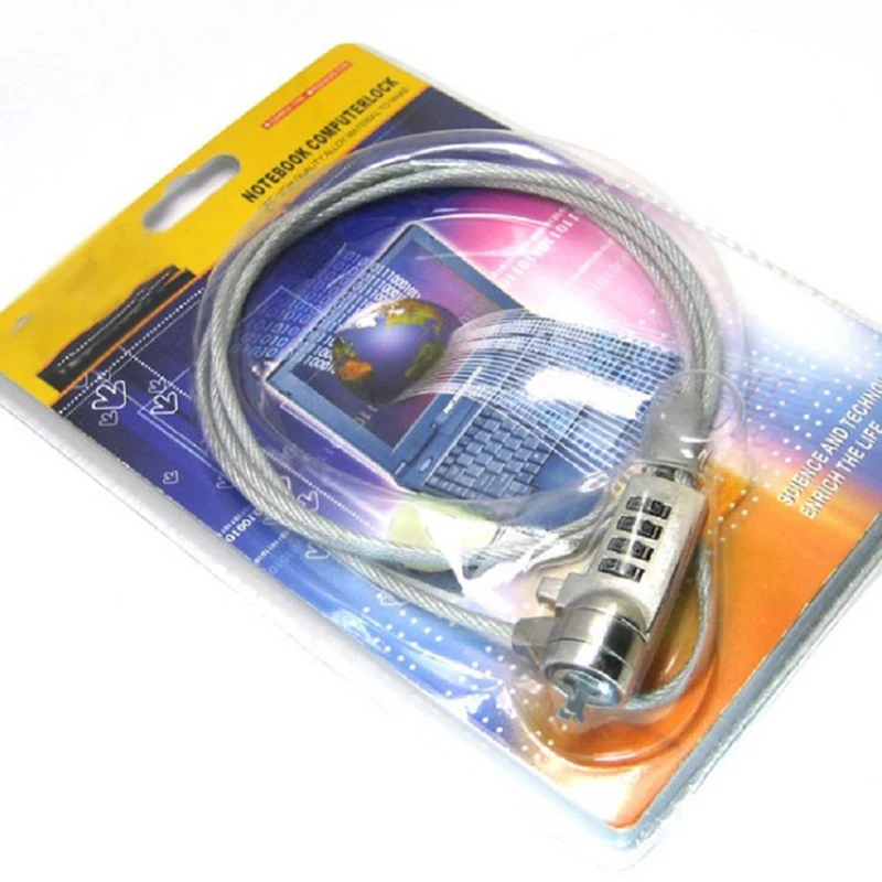 Combinação Cabo Lock para Laptops e Outros Dispositivos, Cabo de aço de 1,2 metros, Notebook/Laptop Combination Lock Security Cable