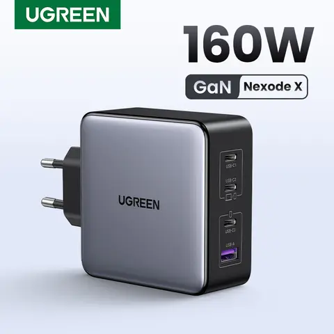 UGREEN 160W GaN 충전기, PD3.1 C 타입, 맥북 프로 노트북용 USB 고속 충전기, QC4.0 3.0, 아이폰 15, 샤오미 태블릿용