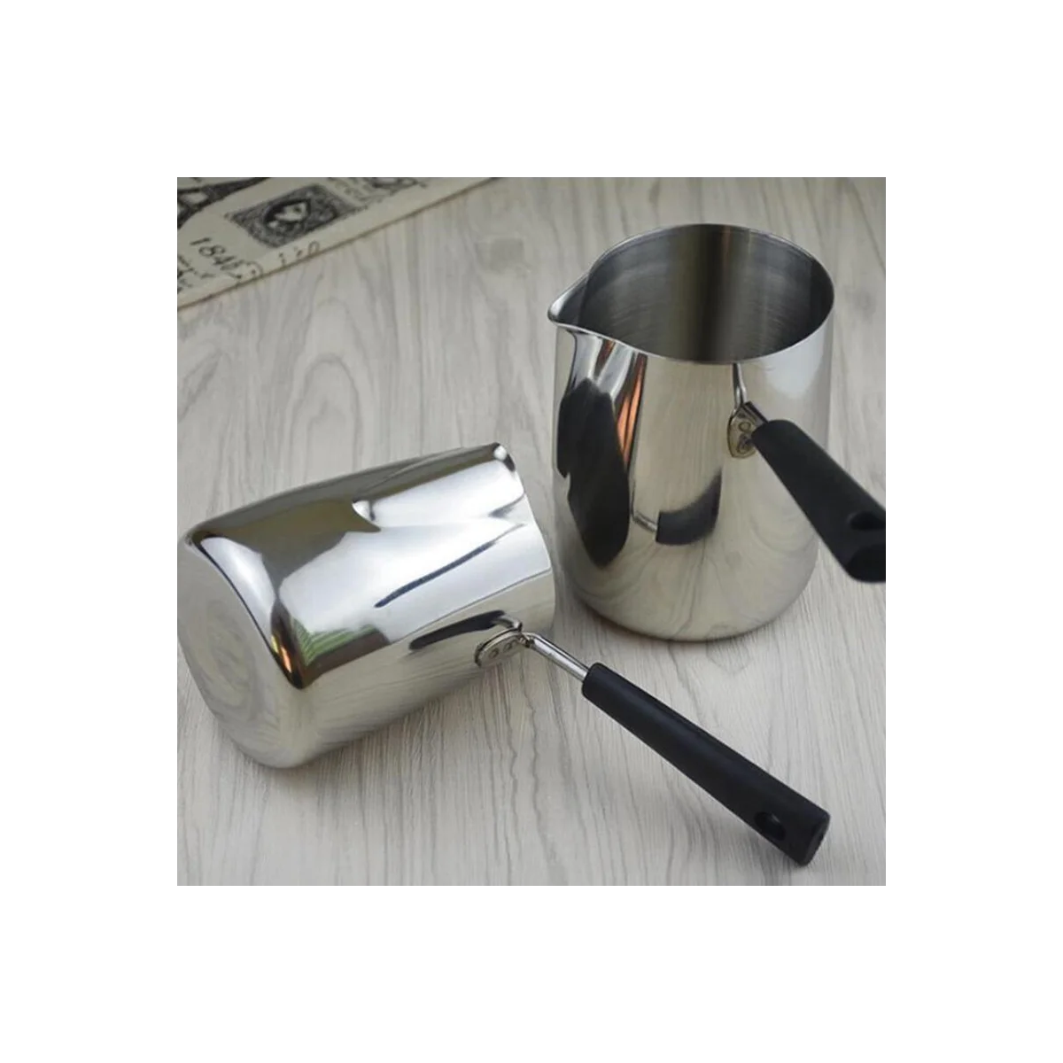 Long Handle Wax Melting Pot Candle Soap Melts Pot Scented Wax Melts Metal Coffee Pitcher Latte Milk Frothing Jug, 350ML-A70Z