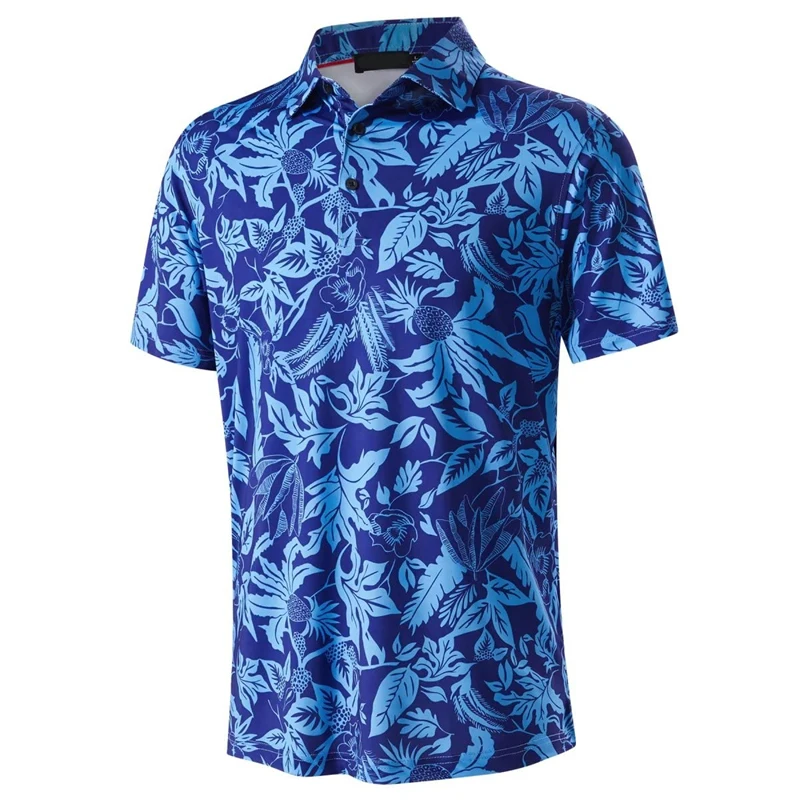 Flower Tree Leaf 3D Printed Casual Polo Shirt For Men Hawaii Vacations Oversized Short Sleeves T-shirt Summer Trend Lapel Tops