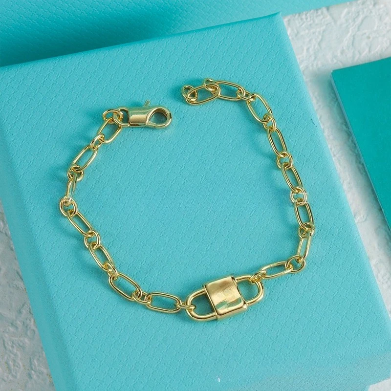 رسالة مزدوجة مشبك قفل رئيس قلادة سوار سلسلة سميكة التجارة الخارجية الكلاسيكية أقراط بسيطة