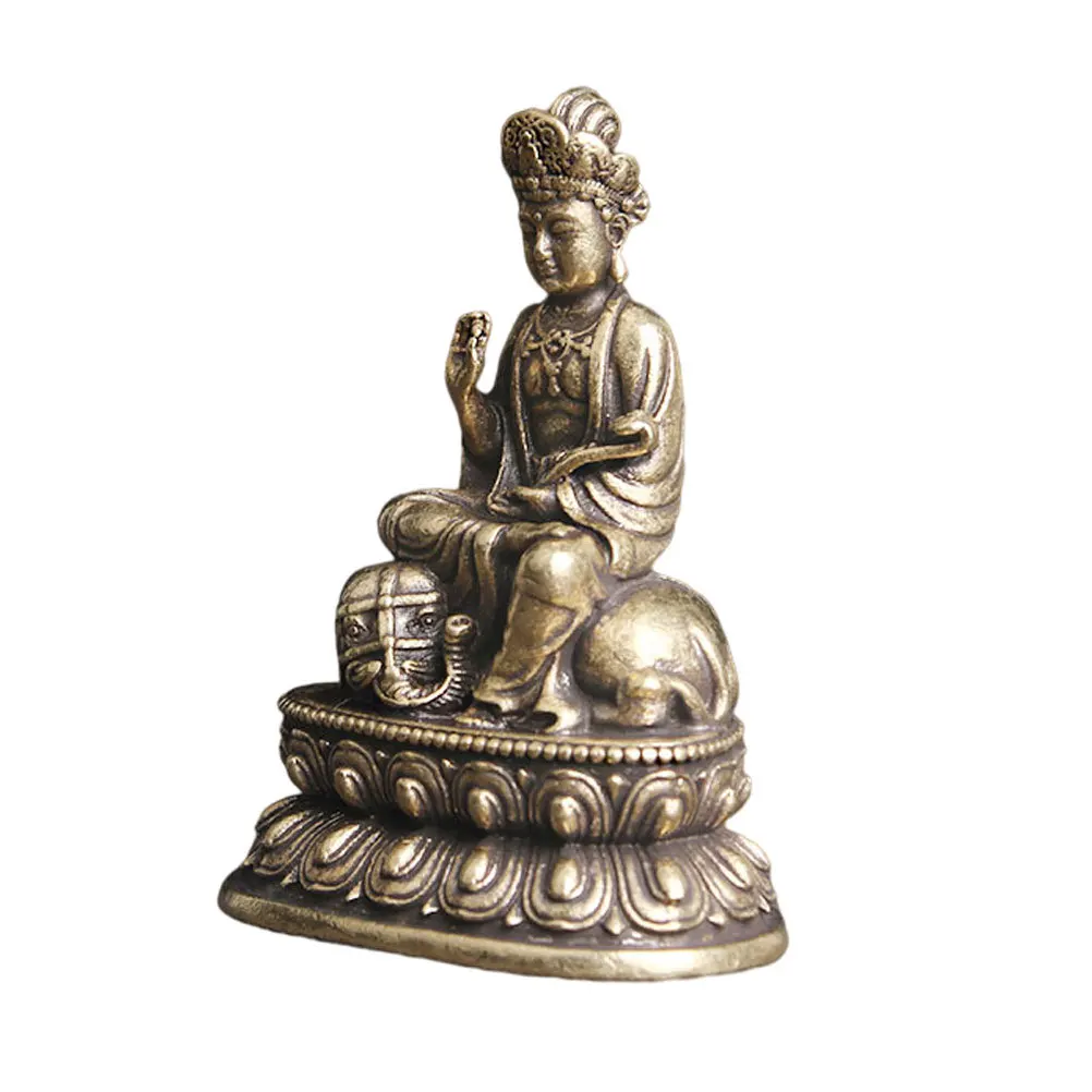 

Elegant Brass Bodhisattva Statue Retro Buddhist Decor High End Metal Art Piece for Housewarming Gift Living Room Shelf Decor