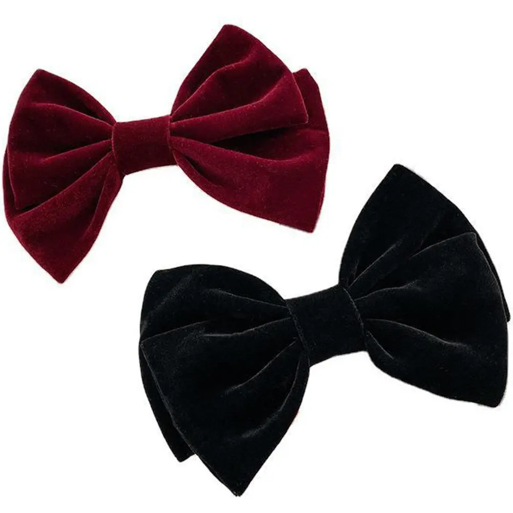 

2Pcs Bowknot Hair Barrettes for Women Lightweight Spring Clips Non-Pull Hair Accessories for Daily School Party Use