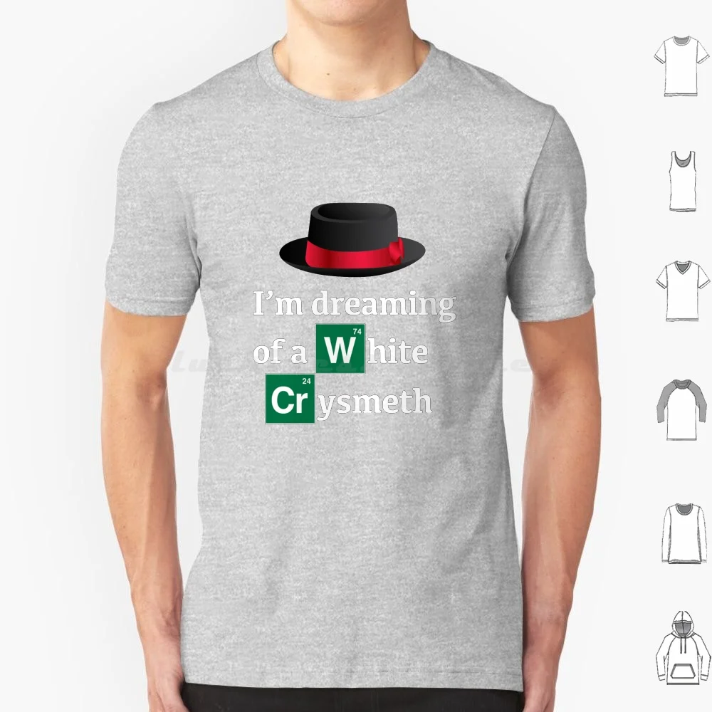 I'M Dreaming Of A White Crysmeth-T Shirt 6Xl Cotton Cool Tee Heisenberg Walter White Walter White Hat Red Ribbon Red Ribbon