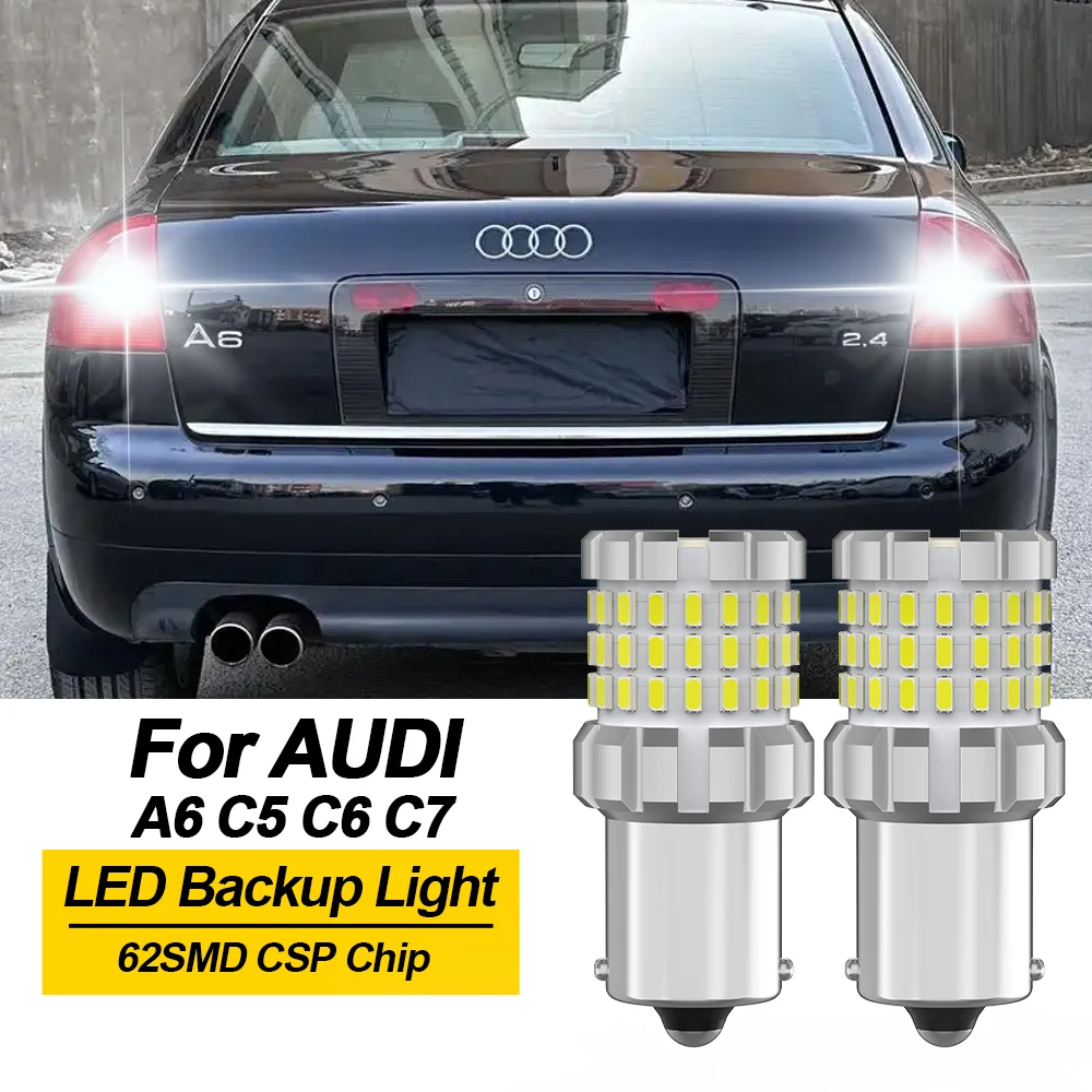 

BMTxms 2pcs P21W 1156 T15 W16W LED Reverse Light White For Audi A6 C5 C6 C7 1997-2015 2006 2007 2008 2009 2010 2011 2012 2013