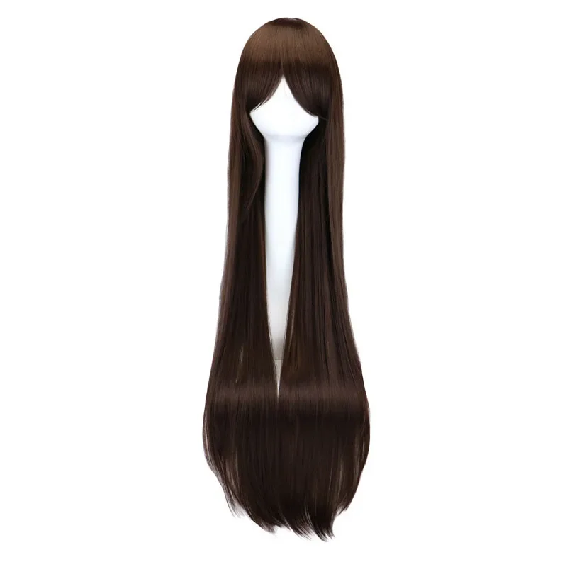 SuQ Long Straight Cosplay Wig Black Purple Black Red Pink Blue Dark Brown 100 Cm Synthetic Hair Wigs for Women