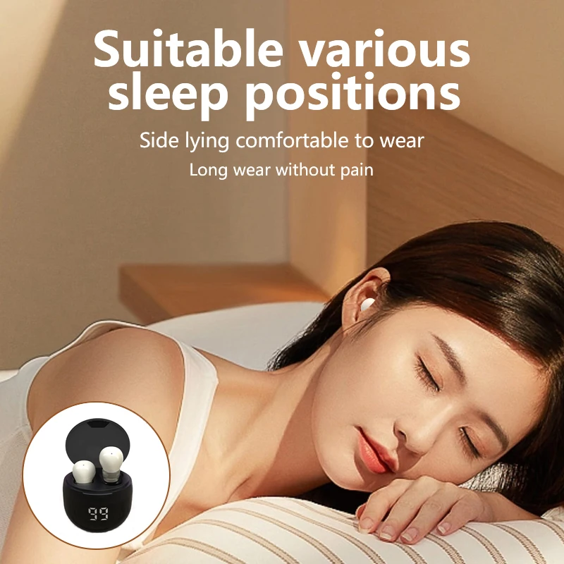 Heavy Bass Sleep Headphones Wireless Bluetooth Earphones With Mic Sports Earbuds Noise Reduction Mini HD Headset For Smart Phone