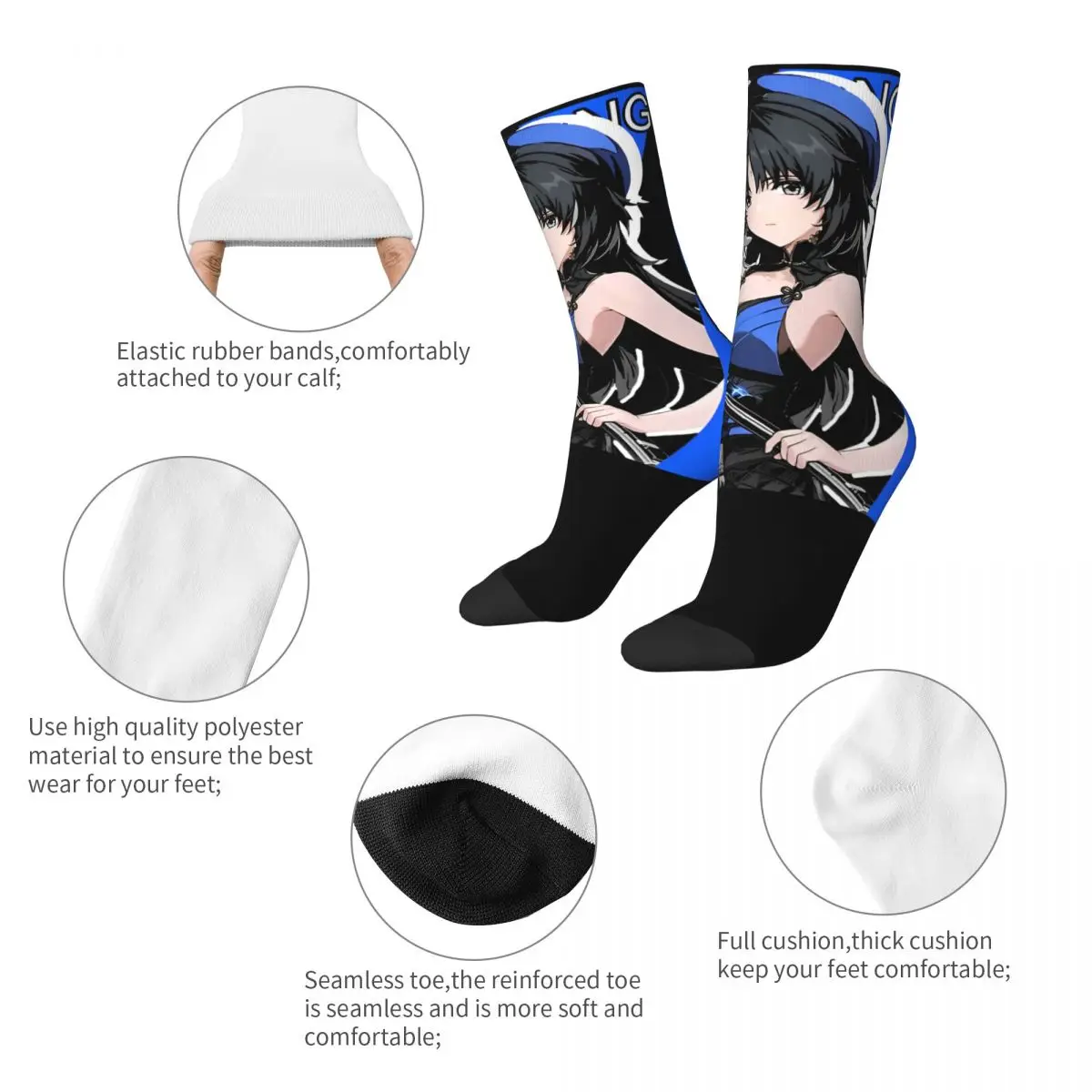 Happy Funny Men's Socks Crazy Wuthering Waves Yangyang Sock Anime Game High Quality Women Socks Spring Summer Autumn Winter