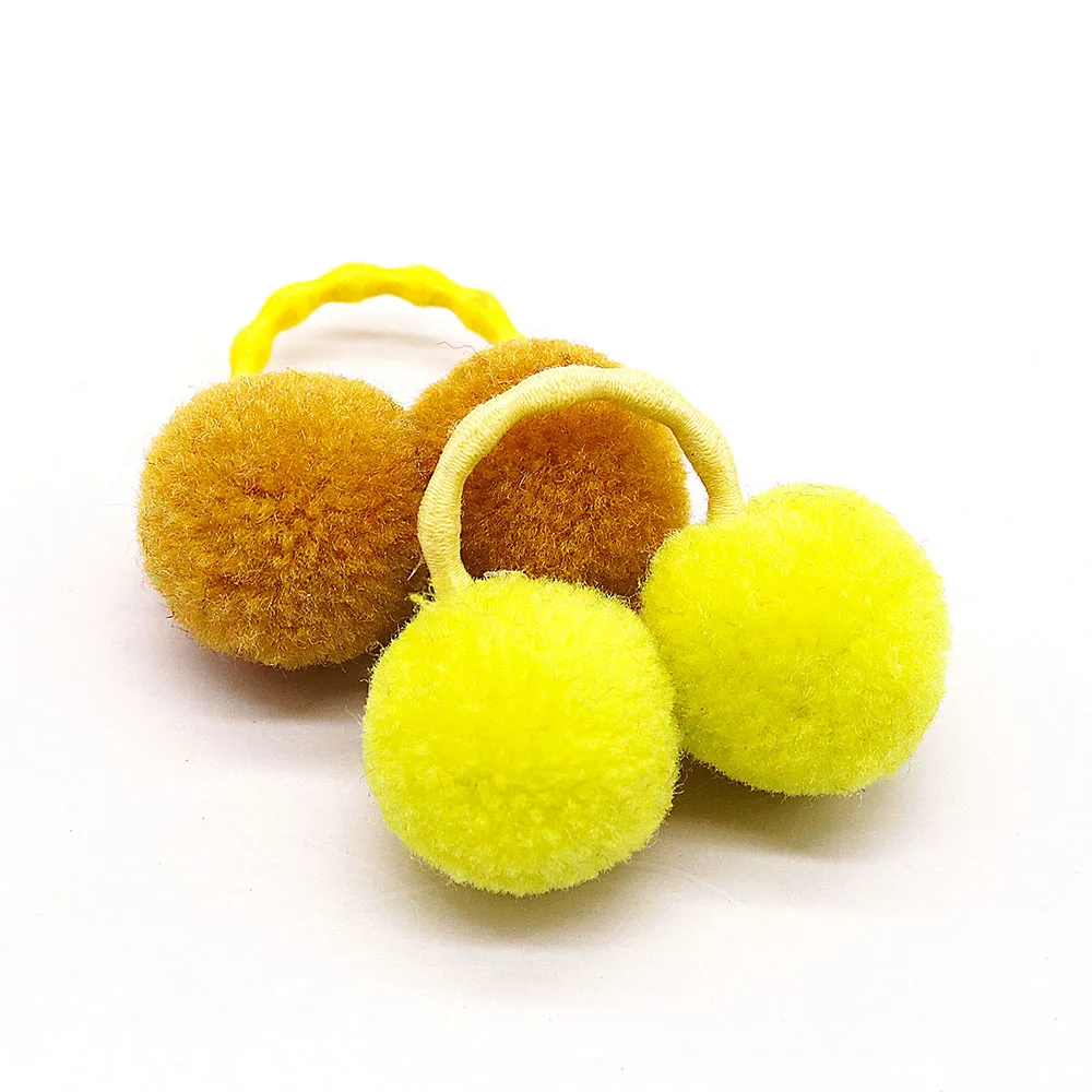 10pcs Pet Dog Plush Hair Balls Elastic Hair Bands for Medium Small Dogs Girls Cat Bows Pets Grooming Bows Dog Pet Accessories