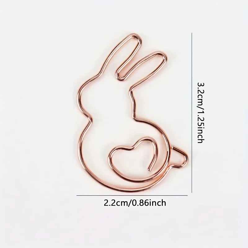 10pcs Adorable Rabbit Heart-Shaped Paper Clips Bookmarks - Perfect for Students, Bookmark Organizer, and DIY Craft Projects