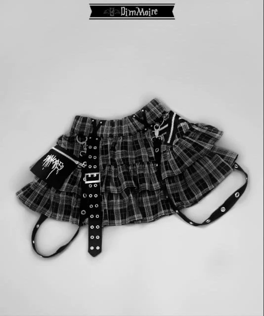 NONASR Punk gothique noir jupe à carreaux femmes Vintage Y2k e-girl Emo Alt taille haute gâteau jupe Harajuku Fairycore Grunge Clubwear