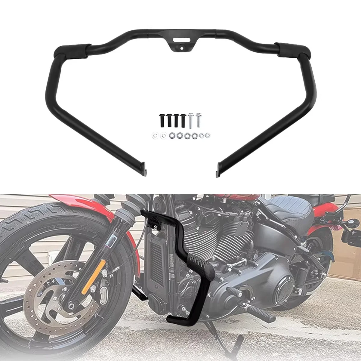

Motorcycle Accessories Engine Guard Crash Bar For Harley Softail Fat Boy Deluxe Breakout Low Rider Slim FXBB FLFB FXBR 2018-2025