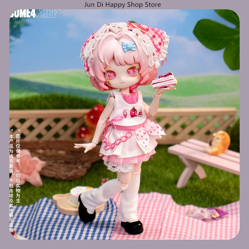 

COME4FREE BJD Doll Clothes 1/12 Scale Strawberry Milk Dessert Series Cute Dress Skirt Suit