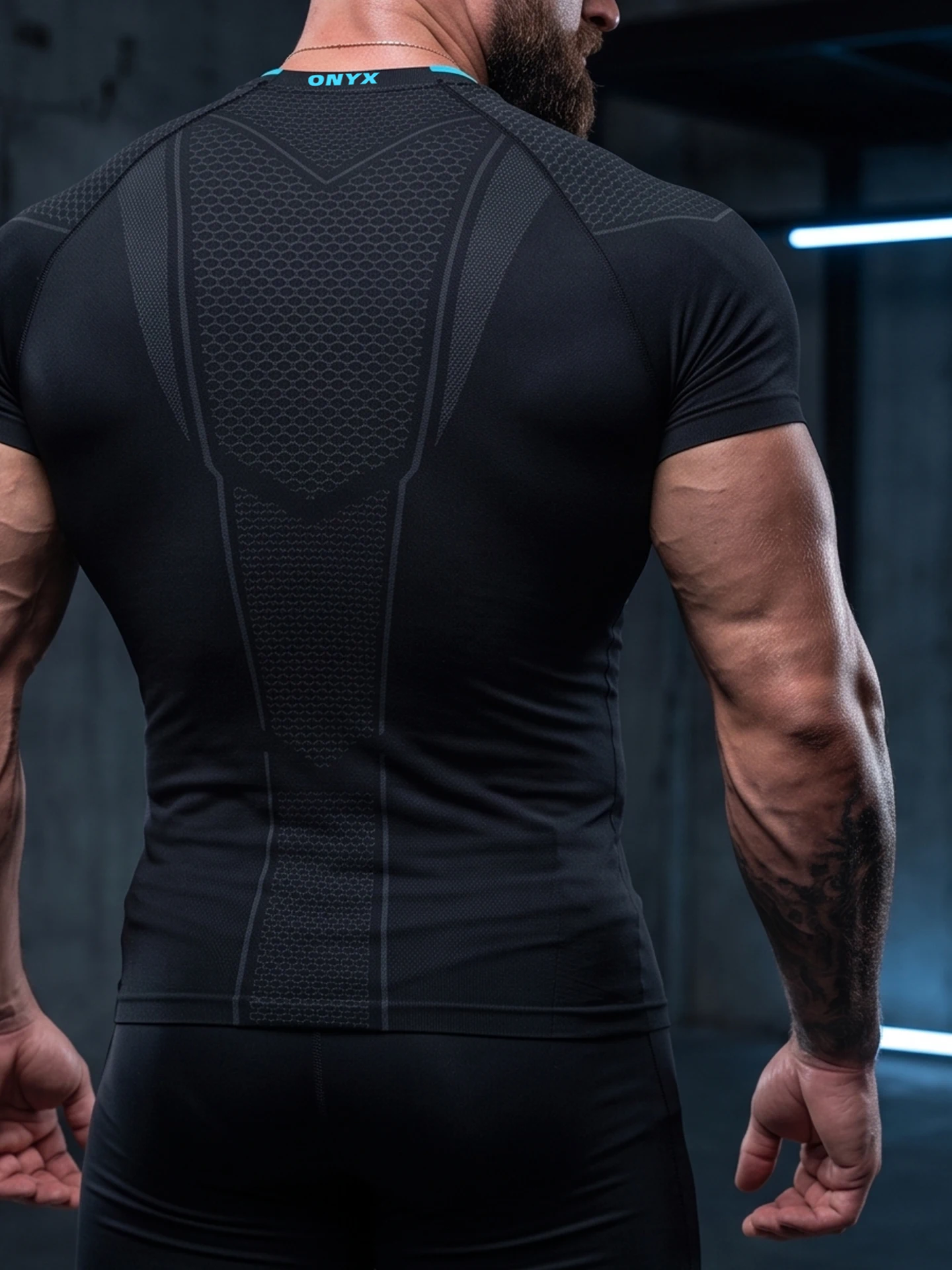 High Elastic Quick Dry Fitness Shirt Men's Short Sleeve Bodybuilding T-Shirt Shark Muscle Show Tight Clothes Onyx Knitted Wear