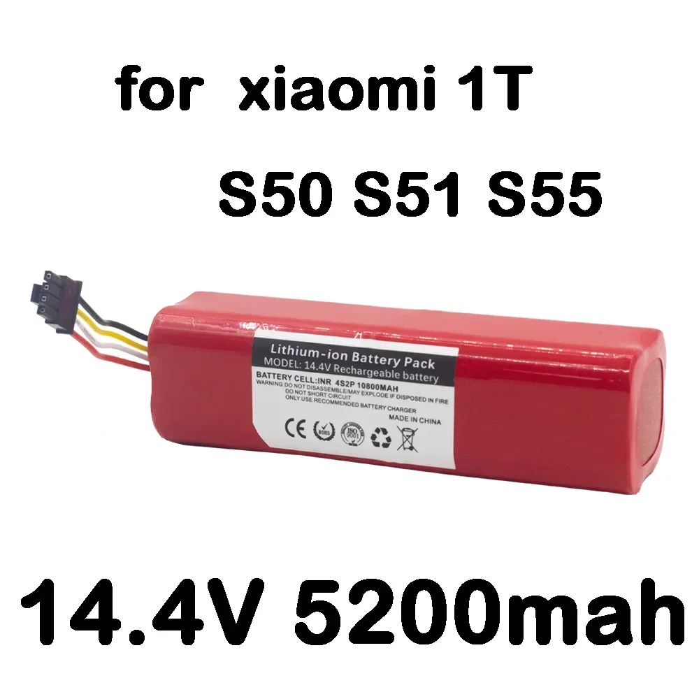 Rechargeable Battery For Xiaomi Mijia Robot Vacuum Cleaner Roborock 1T S50 S51 S55 BMS 18650 14.4V 7000mah Lithium ion Battery