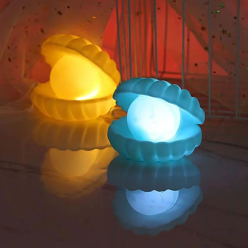 Creative DIY Moonlight Shell Small Night Light LED Feature Assembly Home Decoration Exquisite Kids Toys Adult Gifts