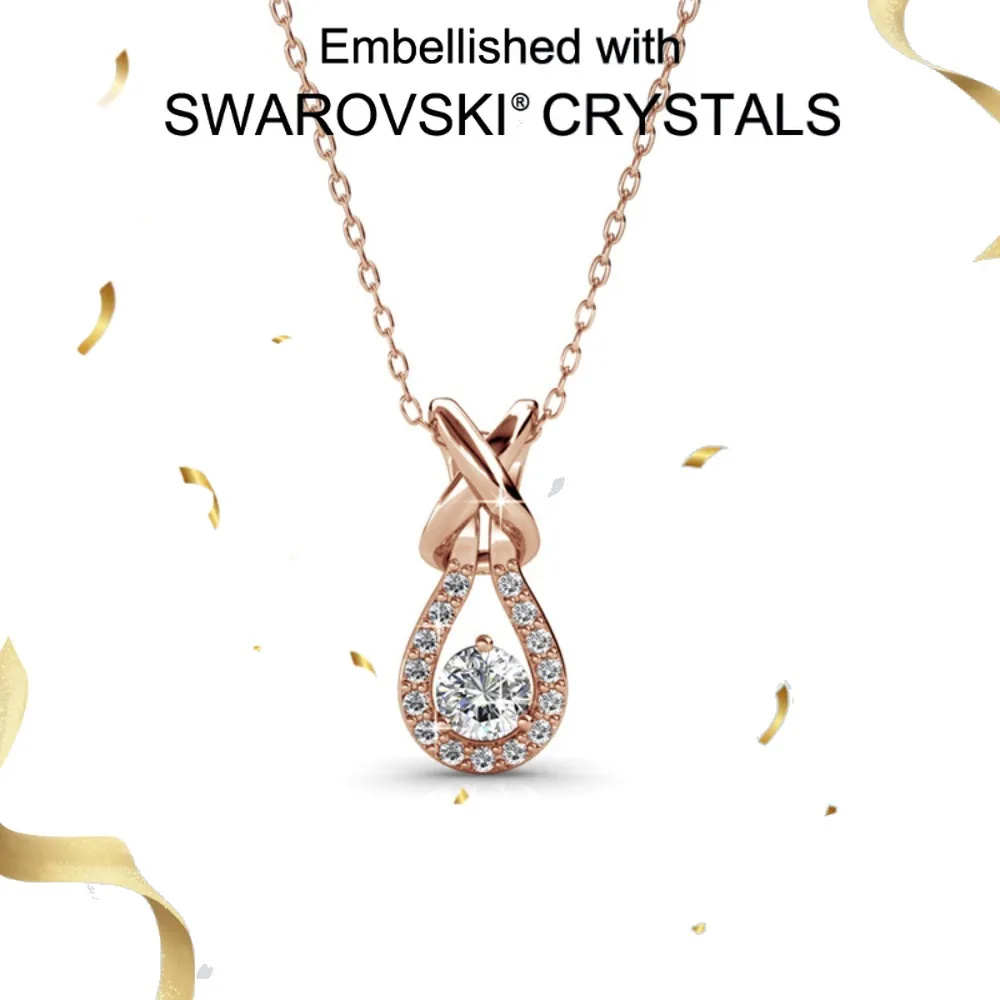 

Daisini Women Birthday Memorial Day Present 925 Pure Silver Inlay with Swarovski Crystal Pendant Necklace Luxury Jewelry