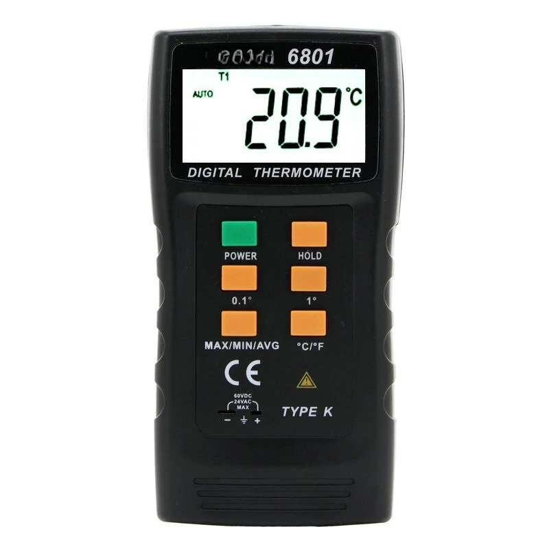 

Thermocouple thermometer VC6801 digital single channel thermometer with probe electronic thermometer