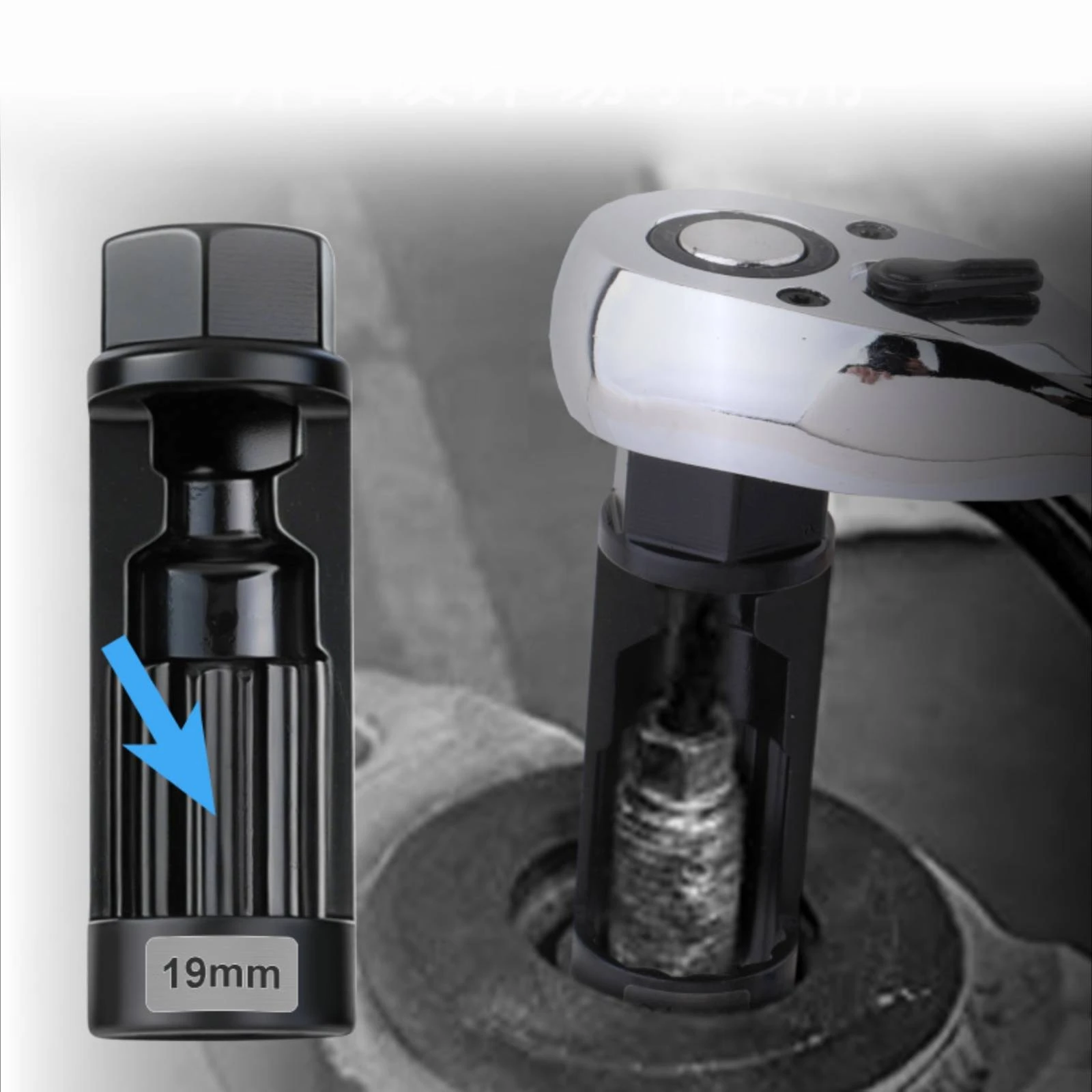 6 in1 Chassis Strut Nut Removal Tool Heat-Treated Shock Absorber Socket Tool Kit Chassis Strut Installation Removal Kit
