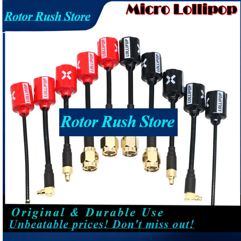 RoRuS2pcs FOXEER Micro Lollipop V4 Antenne à gain élevé 5.8G 2.5DBi Omni RHCP SMA/RP-SMA/Angle /Straight MMCX/UFL Super Mini VTX An