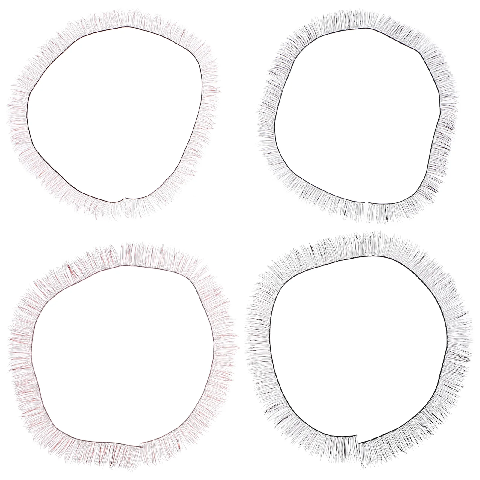 4 pièces faux cils faits à la main accessoires cils (noir 1 cm + noir 08 cm + marron 1 cm + B