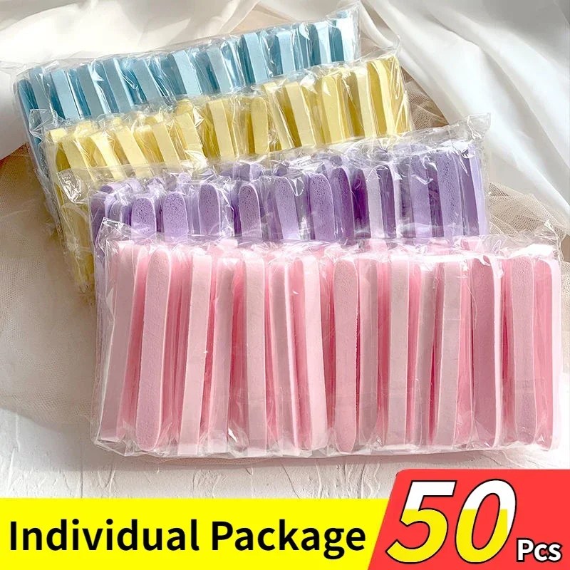 12/50PC compressé lavage du visage lavage visage éponge propre visage jetable poudre bouffée visage nettoyage coton tampon nettoyage beauté bande