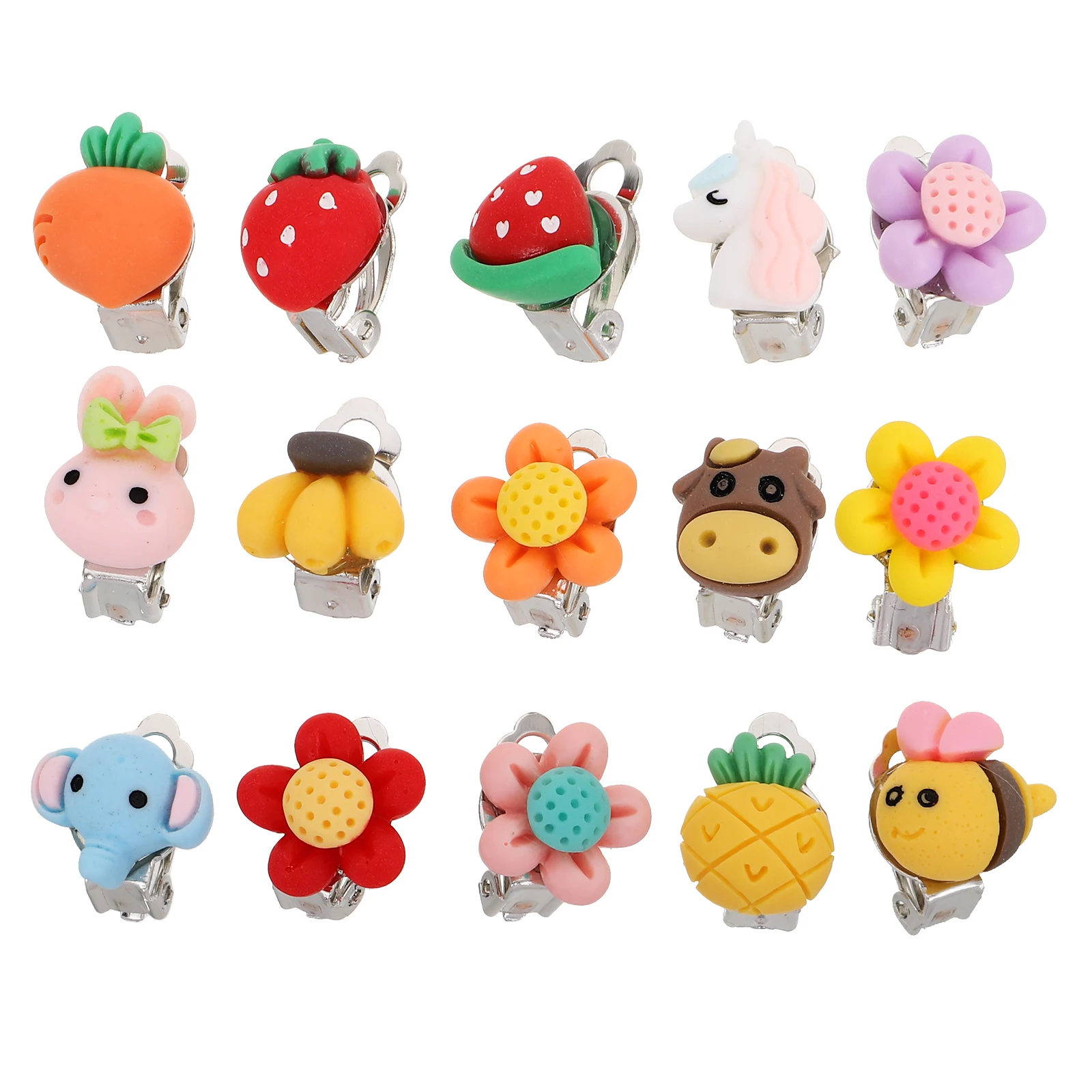 

30 Pcs Children's Ear Clip Earrings Childrens on Cool Metal Dangle for Teen Girls