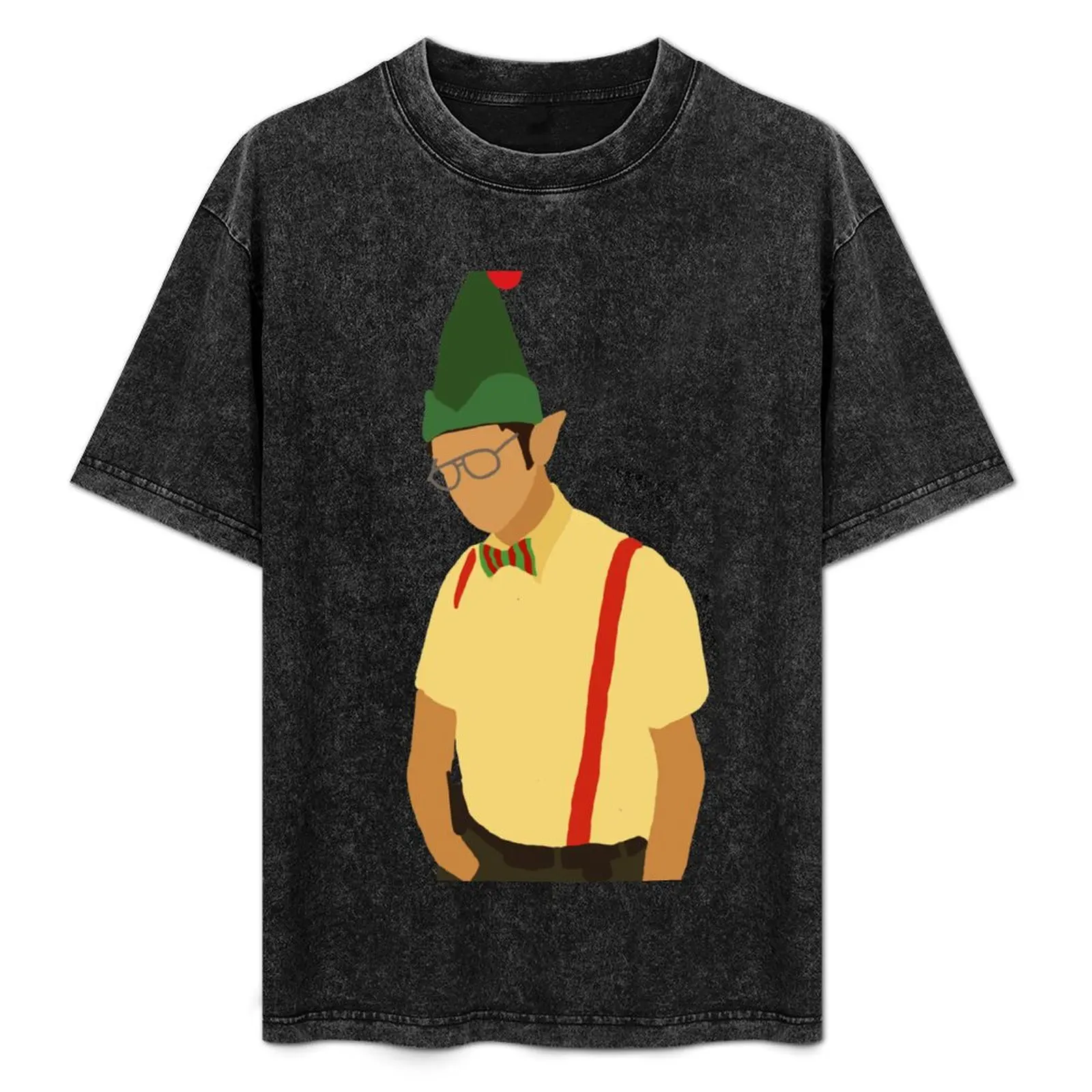 

Elf Dwight Schrute The Office Christmas Holiday Episodes T-Shirt for a boy boys whites Men's t-shirts