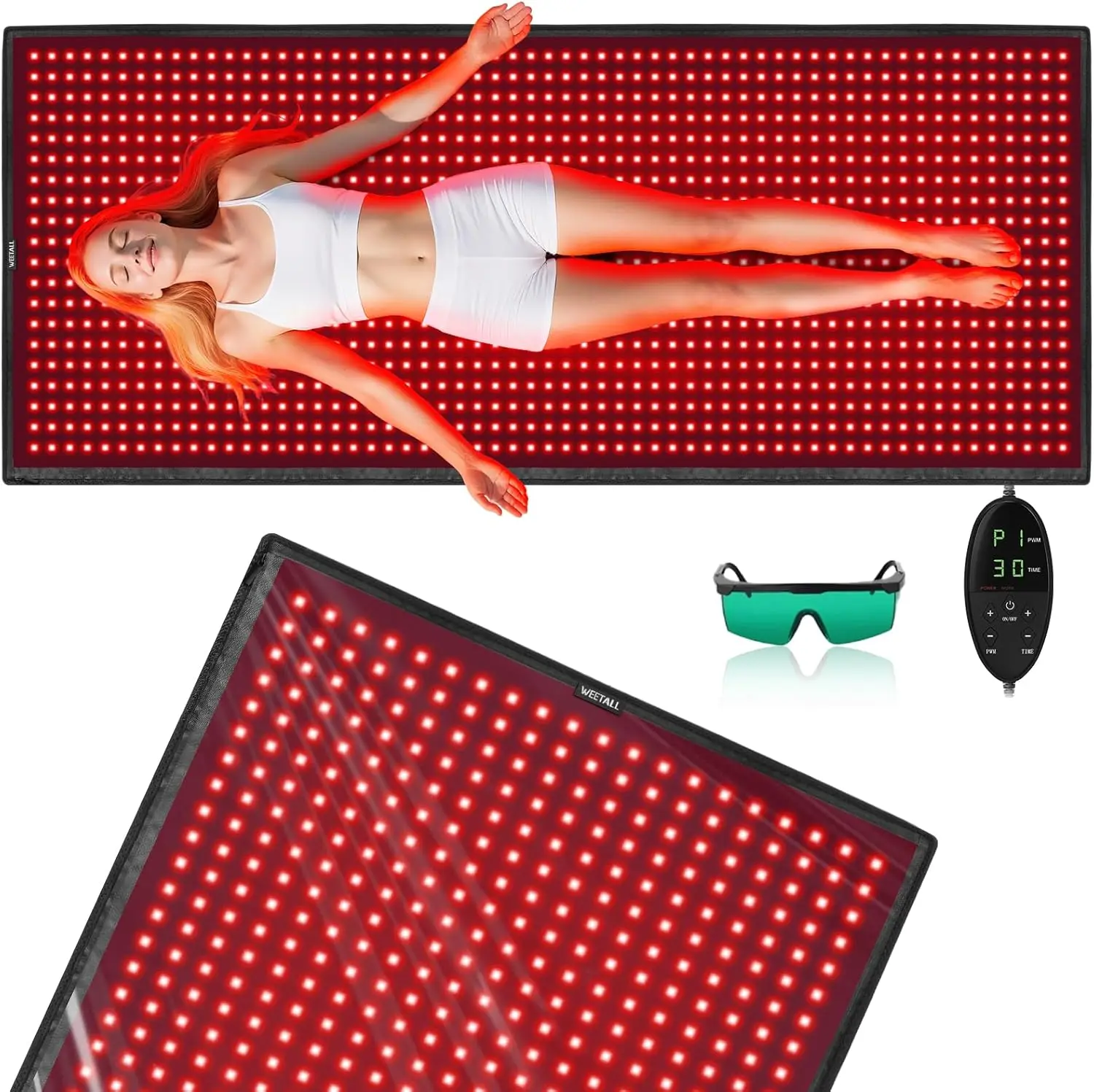 180cm Full Body Therapy Mat Head Face Breast Coverage 660/850nm Infrared LED Red Light  Home Use Health Hands Feet