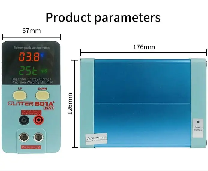 GLITTER 801A + аккумулятор для точечной сварки, конденсатор для хранения энергии, прецизионный импульсный аппарат для точечной сварки 18650, инструмент для ремонта сварки с литиевой батареей