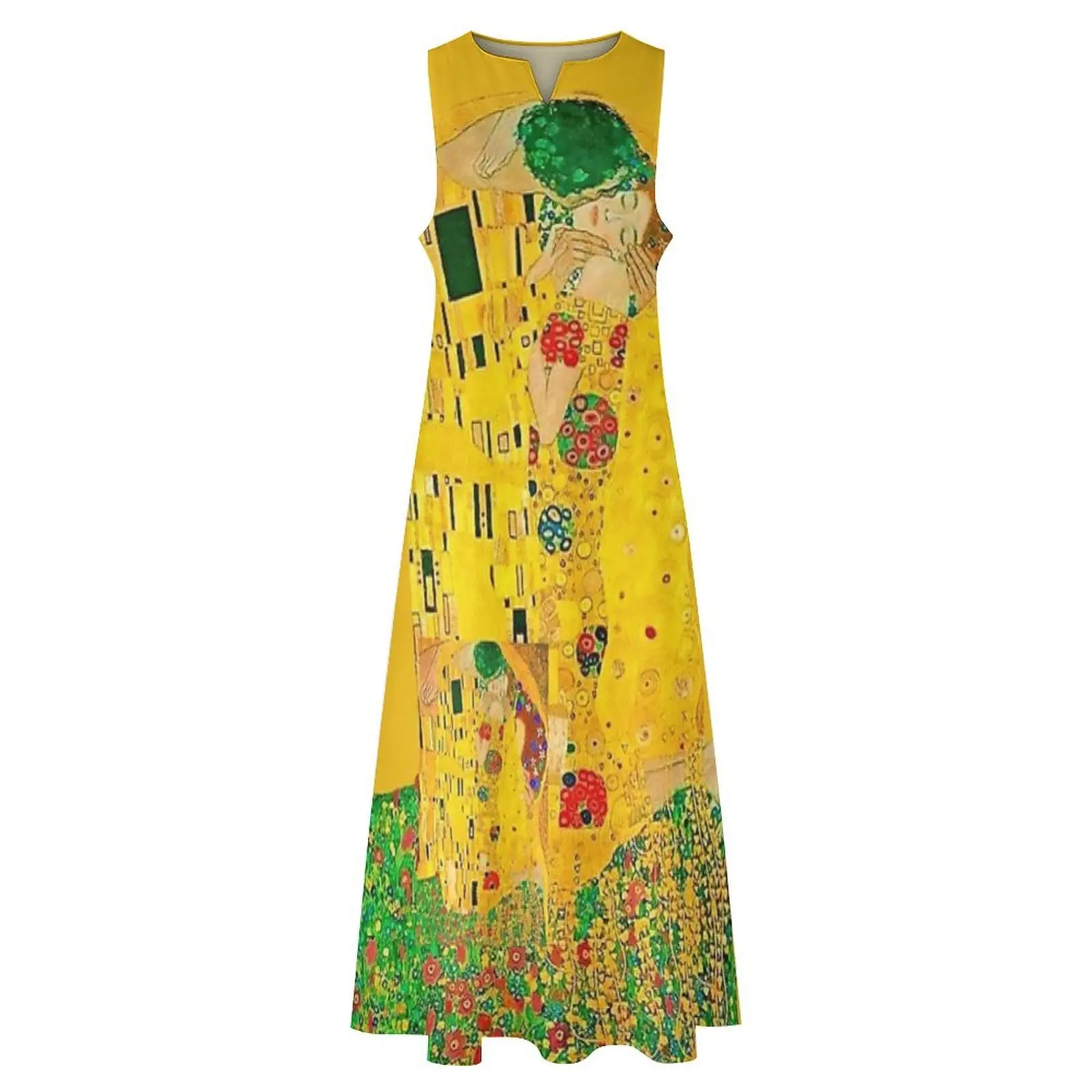 Der Kuss, von Gustav Klimt 1907, ausgeschnittene Version, digital verbessert von WatermarkNZ Press Long Dress Damenkleider
