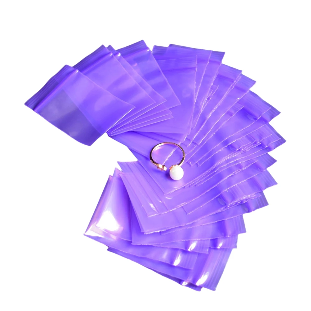 100pcs Big Thick Plastic Seal Bags Purple Zipped Lock Reclosable Poly Jewelry 8X12cm 10X15cm Purple Storage Ziplock For Tshirt