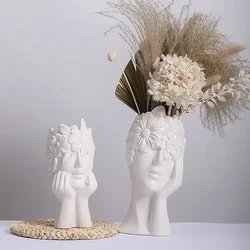 BoyouCeramic Statue vaso di fiori vasi per il viso busto a forma di testa interni per la casa soggiorno accessori per la decorazione della tavola dell'ufficio