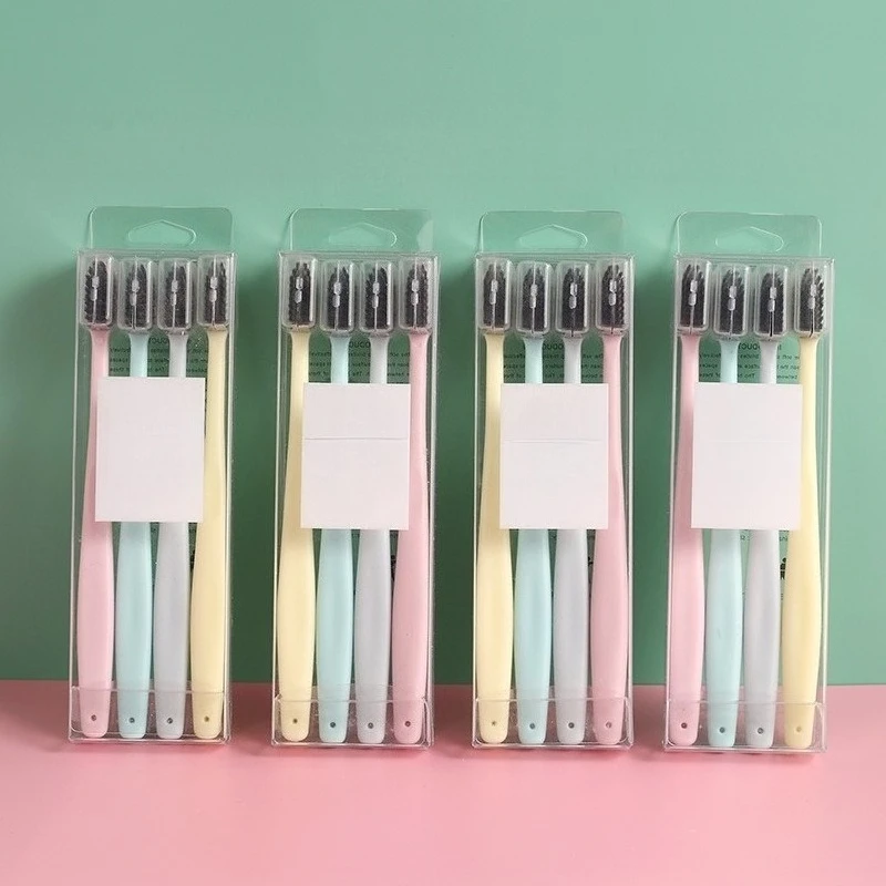 

Regular Toothbrush for Adult Wide Head Soft Bristle Macaron Series 4 Per box Cost-effective