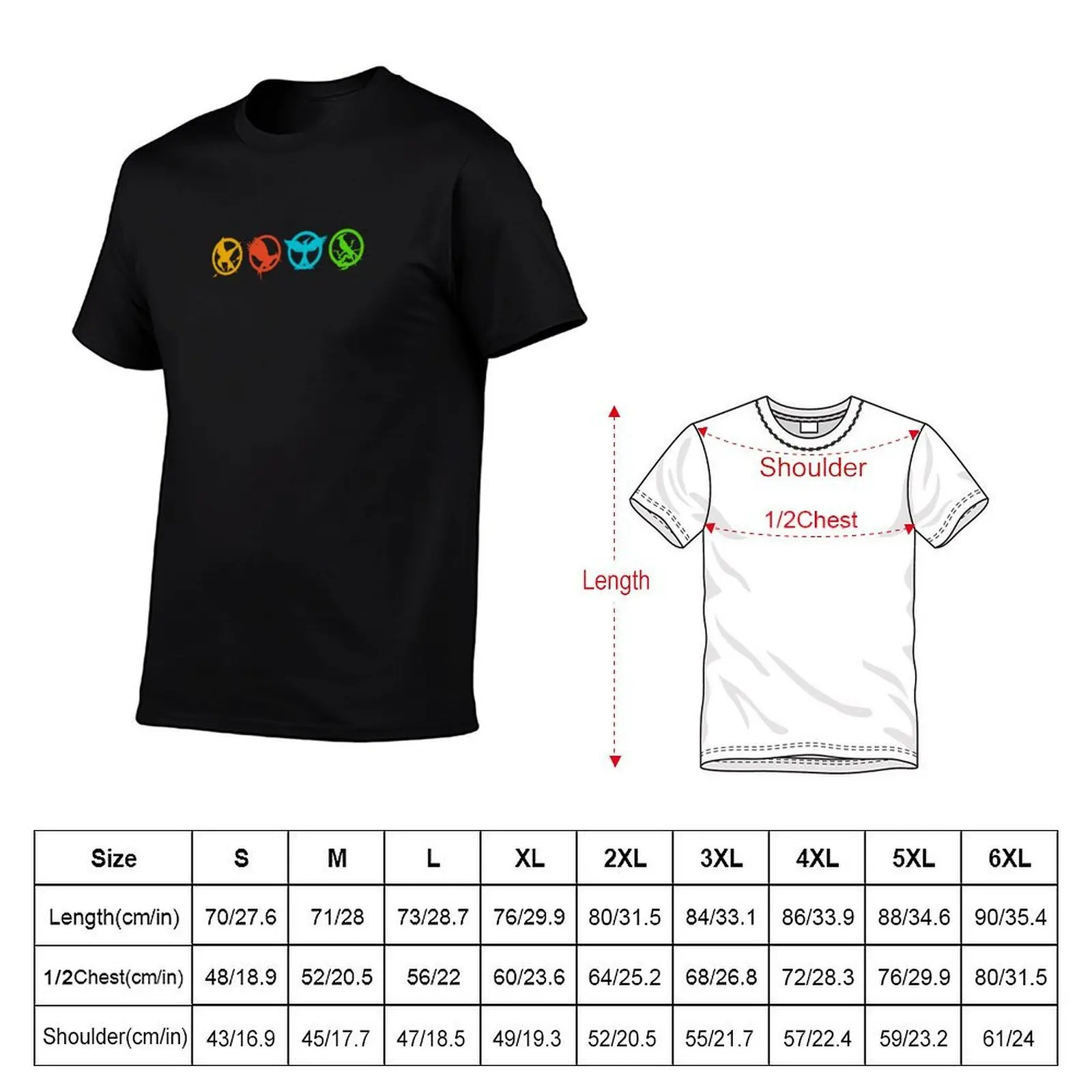 The Hunger Games Mockingjay Logos T-Shirt t shirts with prints man t shirts cotton anime t shirts for man T-shirt