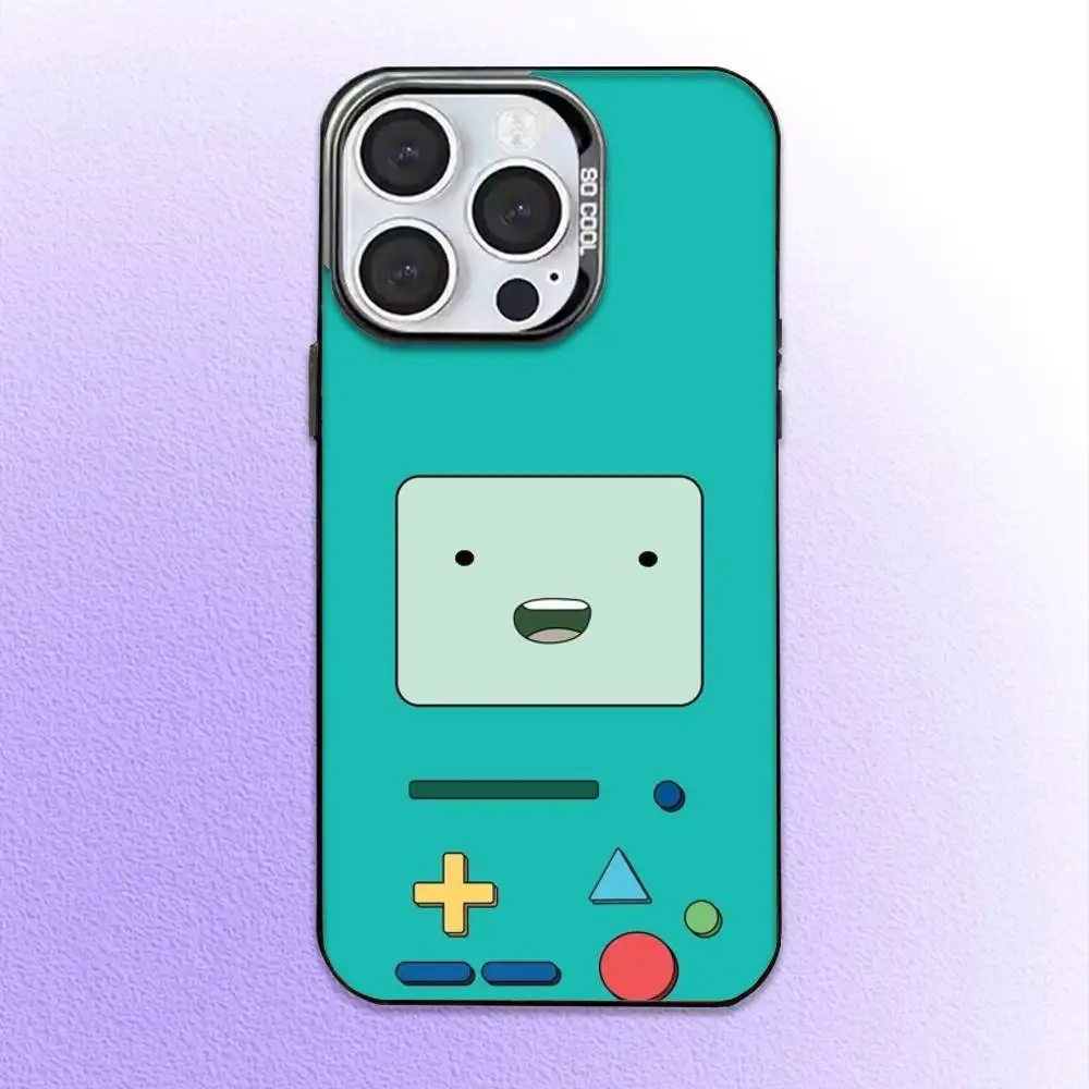 حافظة هاتف BMO A-Adventure T-Time لهاتف iPhone17,16,15,14,13,12,11 Plus، Pro Max غطاء مقاوم للصدمات باللون الأسود غير اللامع