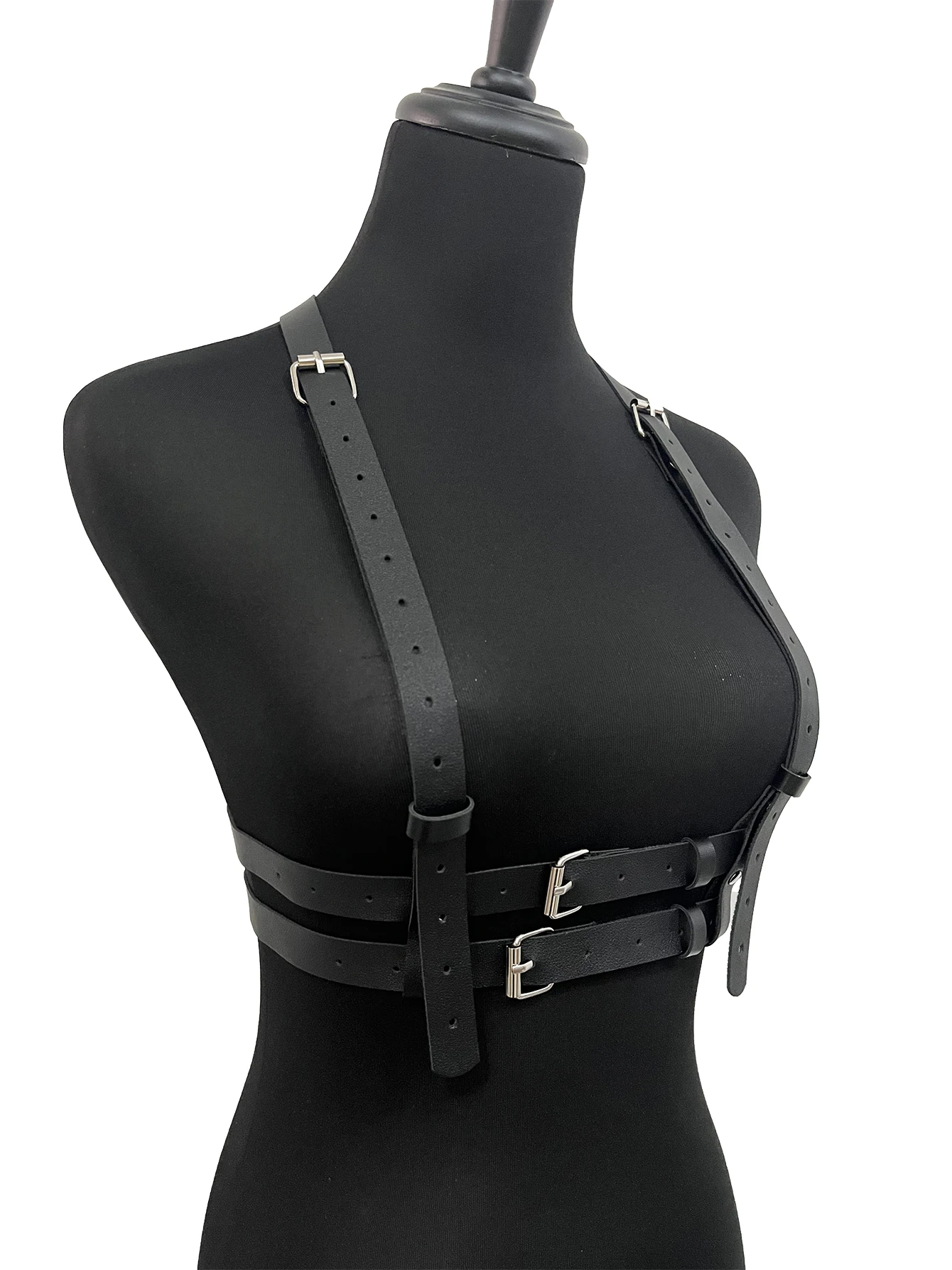 Women Sexy Leather Lingerie Bdsm Body Harness Bondage Cage Waist Belt Straps Suspenders Rave Gothic Clothes Suspenders for Women