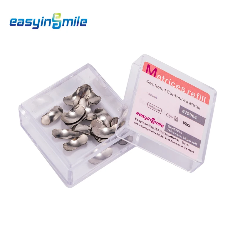 5packs Easyinsmile Matrix Band Dental Matrix Matrices Refill Sectional Contoured Wedges Stainless Steel S/M/L with Ledge - Image 2