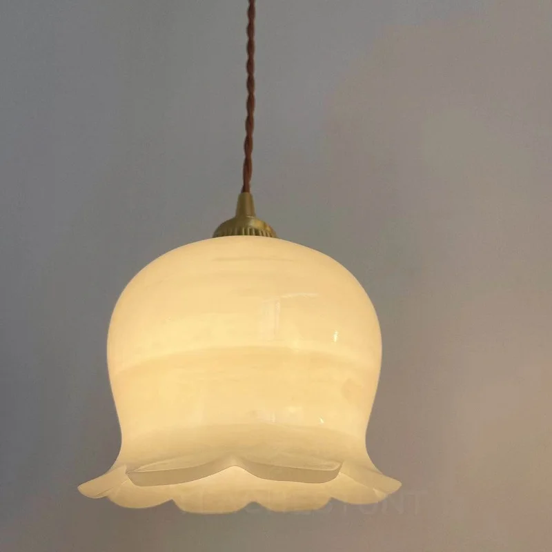

Vintage Lily Of The Valley Chandelier Wind French Cream Bedroom Bedside Lamp Island Entrance Decorative Lamp