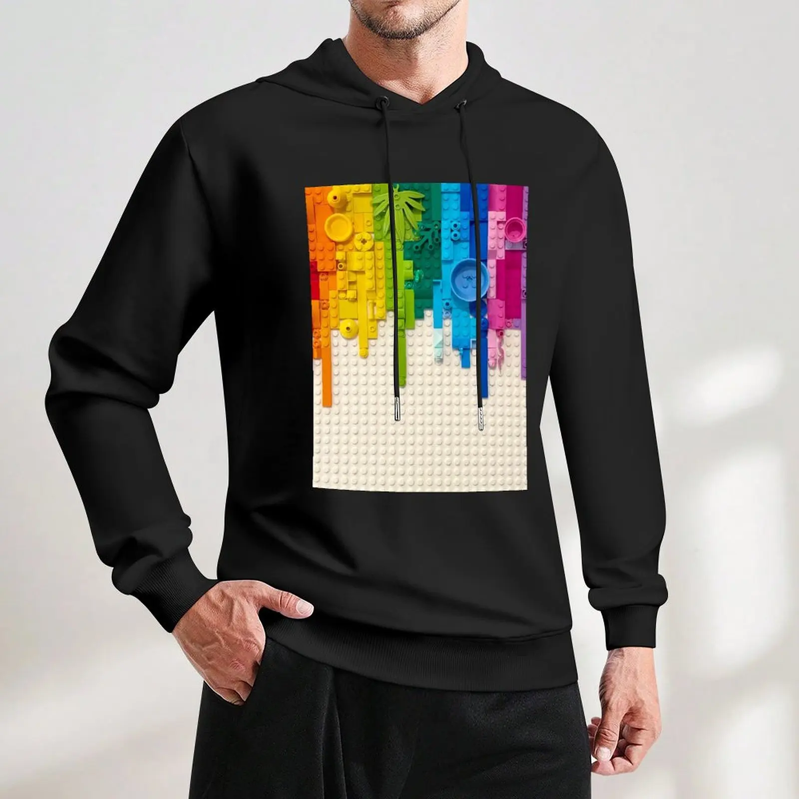 Rainbow drip Pullover Hoodie pria, sweater musim dingin, baju desainer pria, baju Korea, Hoodie dan Sweatshirt baru