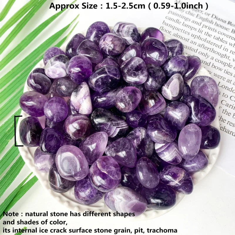

Amethyst Polished Gravel50-100GNatural Crystal Raw StoneDIYOrnament Materials Fish Tank Landscaping Garden Decorative Stone