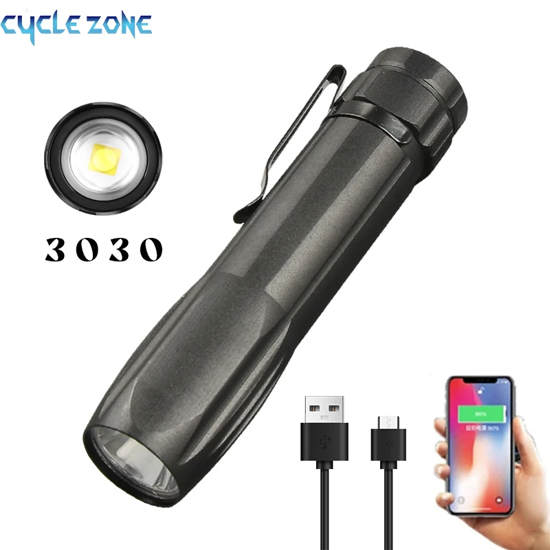 Portable Pocket Flashlight Fishing Camping Lantern Power Bank Built-in 18650 Battery Rechargeable Superbright Mini LED Torch