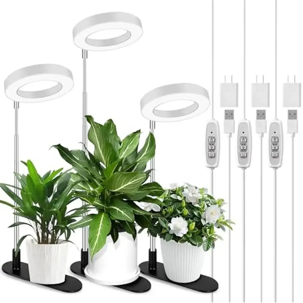 

Adjustable Detachable Base Full Spectrum LED Grow Light Desk Plant Lamp Indoor Plants Height Adjustable with Timer Automatic