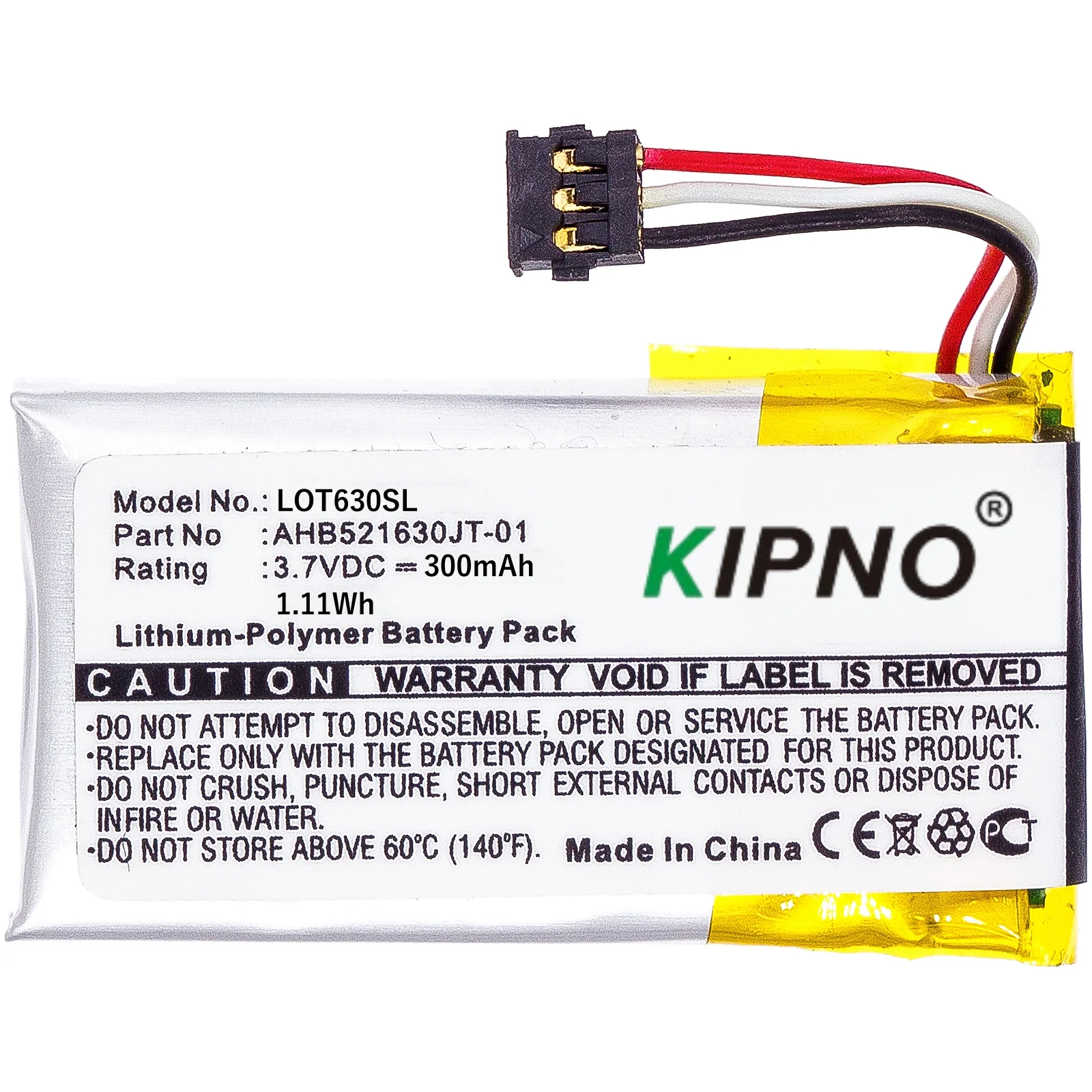 

KIPNO Mouse Battery 300mAh 1311, AHB521630PJT-01, 533-000069 533-000071 for Logitech N-R0044, Ultrathin Touch Mouse T630 H600