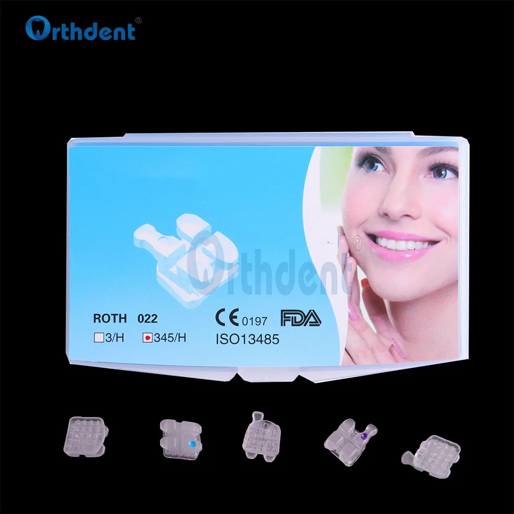 20 Pcs/Kit Dental Orthodontic Ceramic Brackets Braces for Teeth Mesh Base With Number Roth MBT 018 022 Hooks 345 Dentistry Tools