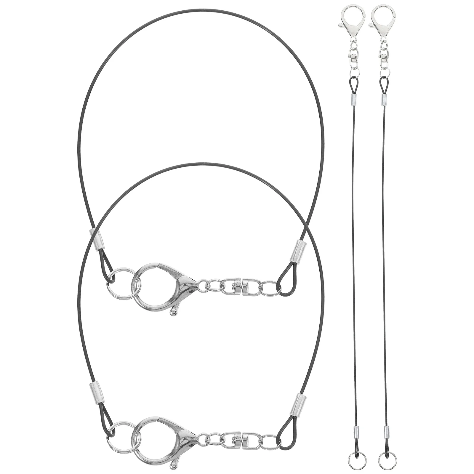 

4pcs Pen Lanyard For Clipboard Anti-Loss Lightweight Steel Wire Pu Tether Strap Multifunctional Tool Holder Key Id Badge Travel