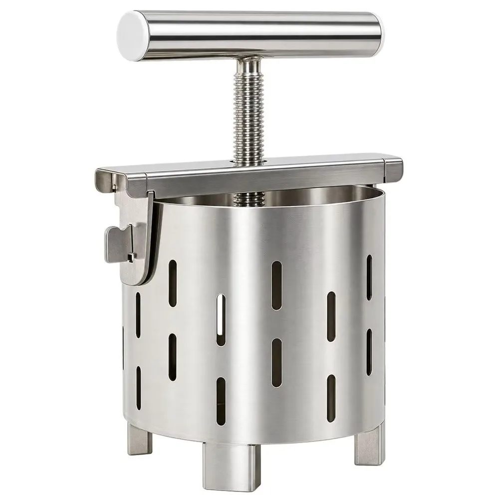 Manual Juicer Fruit Press 1.8L Stainless Steel Juice Squeezer with T Handle
