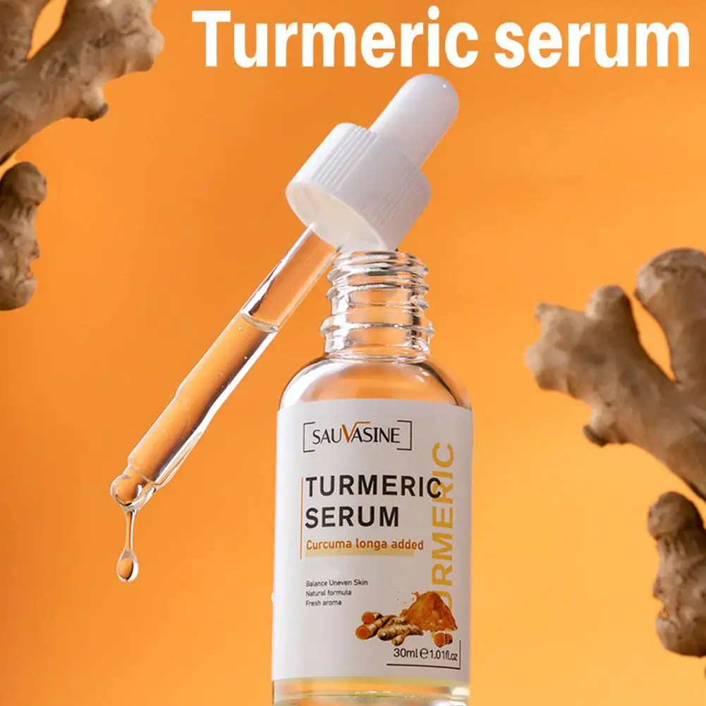 Sérum pour le visage à l'essence de curcuma, huile essentielle originale, soin pour la peau lisse, hydratant pour le corps, bio, Q3S4